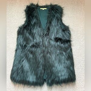 Gianni Bini Emerald green fur vest